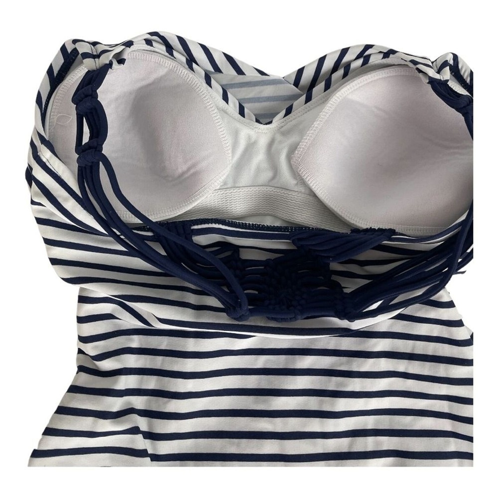Kona Sol Blue & White Nautical Striped One Piece Swimsuit Size Small - Picture 6 of 10